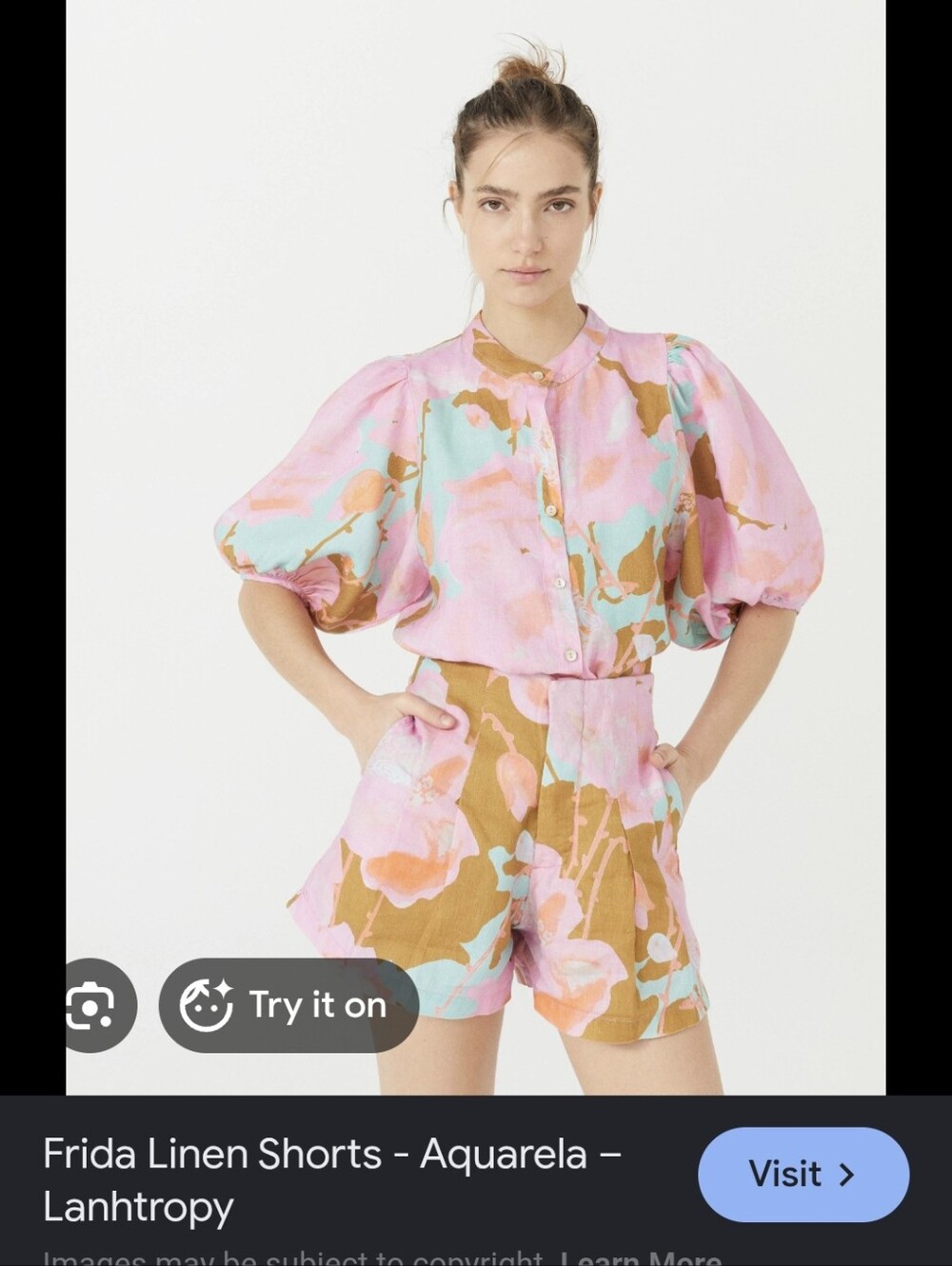 Lanhtropy 2 Piece Aquarela Puffy Shirt And Frida Shorts